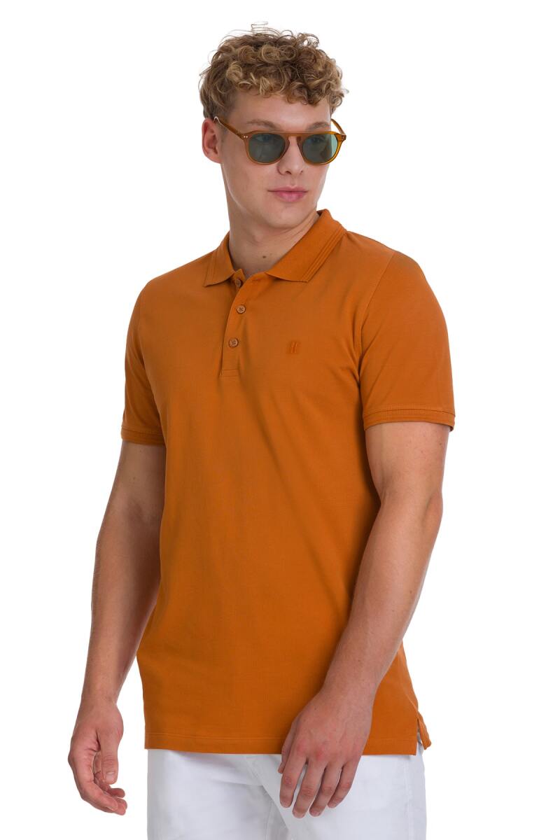 Kahverengi Regular Fit 100% Pamuklu Polo Yaka Tişört - Hatemoğlu (1)