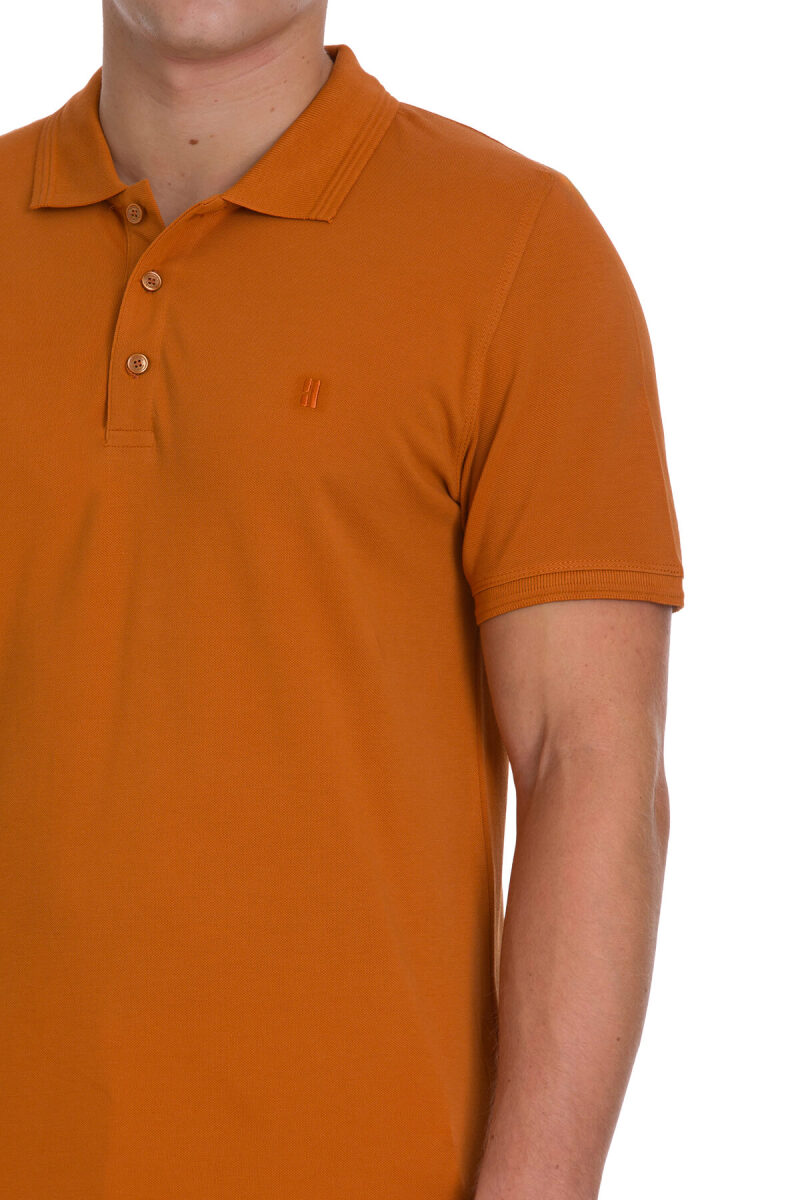 Kahverengi Regular Fit 100% Pamuklu Polo Yaka Tişört - Hatemoğlu (1)