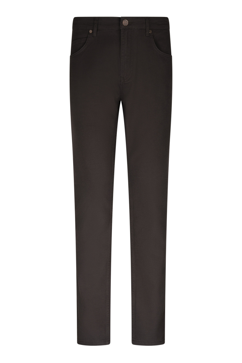 Kahverengi Regular Fit 5 Cep Pamuklu Kanvas Pantolon - Hatem Saykı