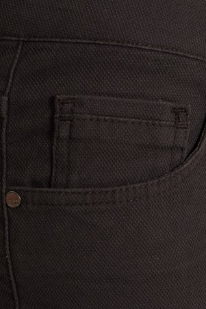 Kahverengi Regular Fit Desenli Pamuklu 5 Cep Kanvas Pantolon - Thumbnail