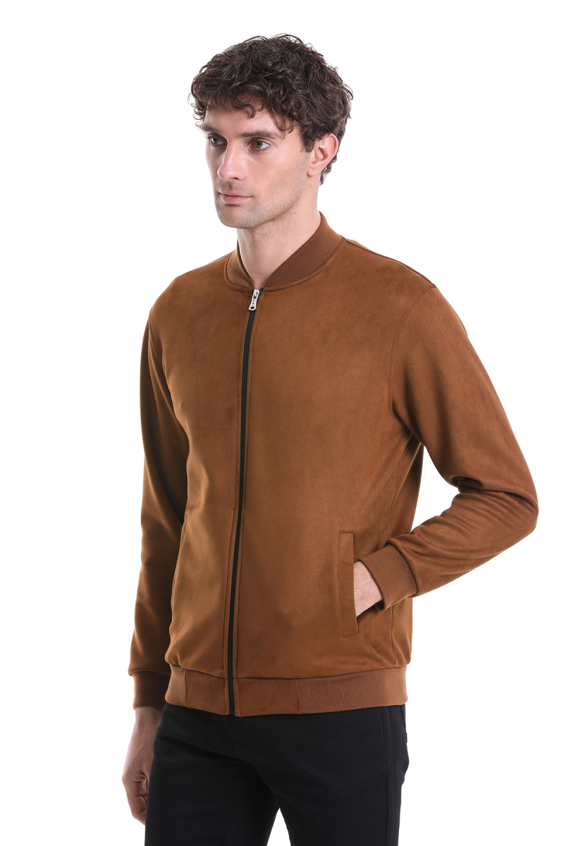 Kahverengi Regular Fit Bomber Yaka Mevsimlik Mont - HTML (1)