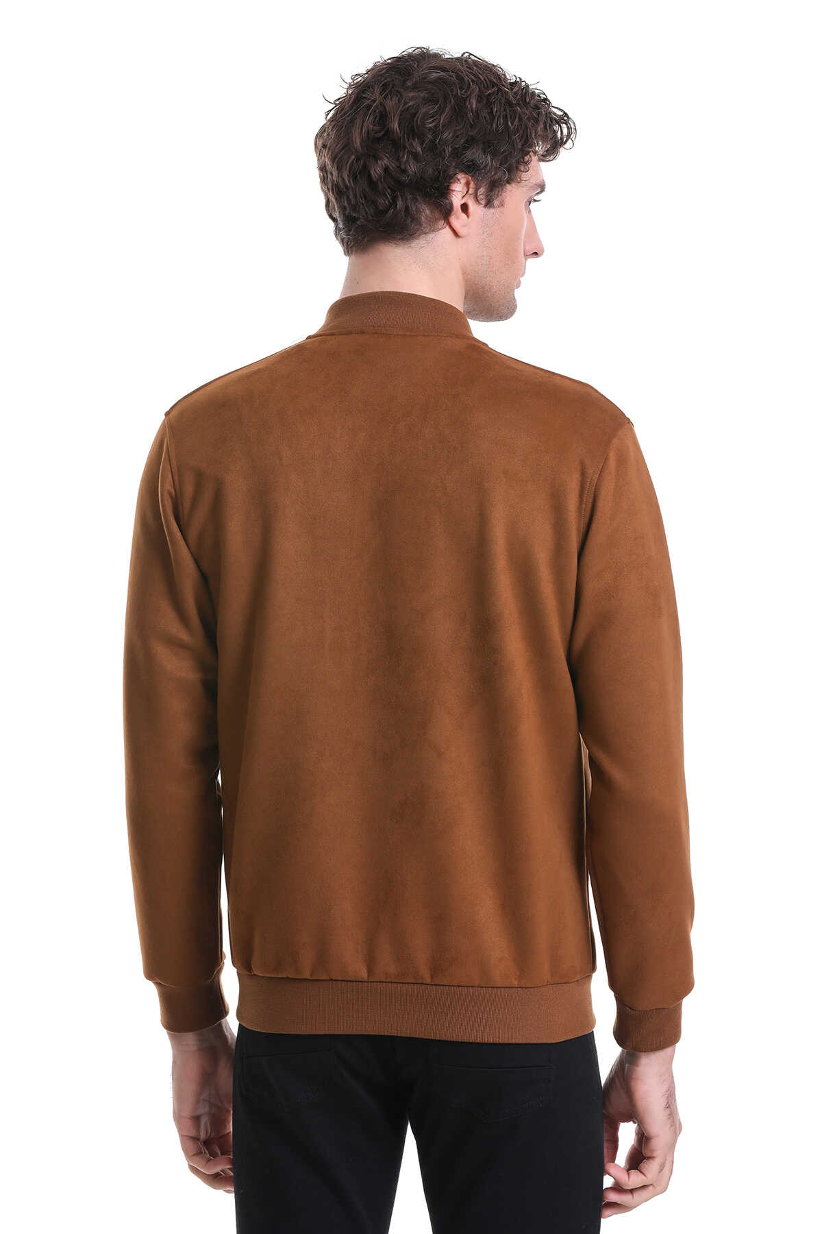 Kahverengi Regular Fit Bomber Yaka Mevsimlik Mont - 7