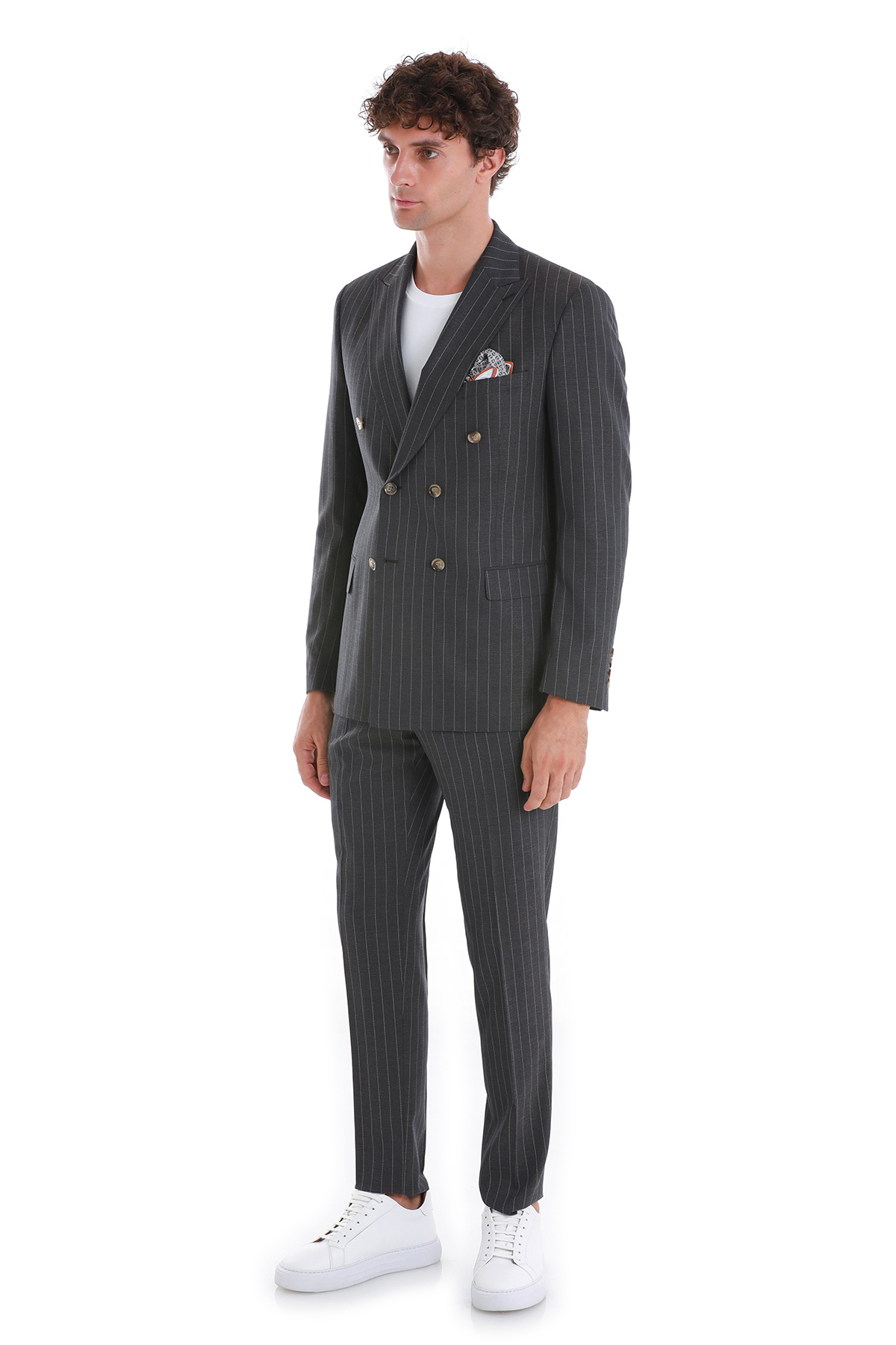 Kahverengi Regular Fit Kruvaze Takım Elbise - 5
