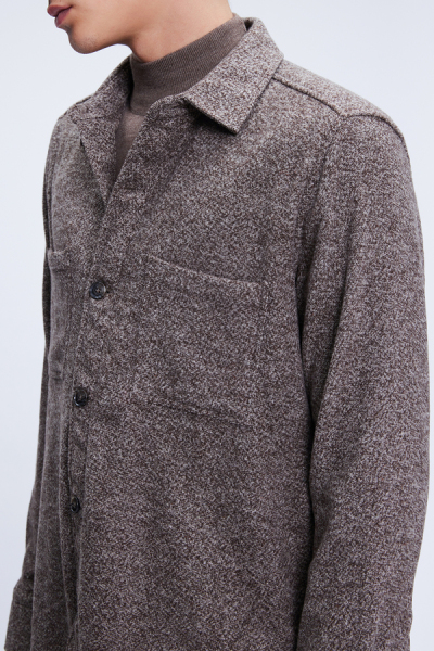 Kahverengi Regular Fit Pamuklu Overshirt Gömlek - 4