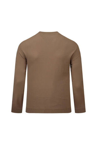 Kahverengi Regular Fit Yarım Balıkçı Yaka Rayon Kazak - 3