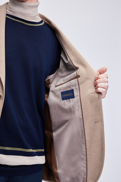 Kahverengi Slim Fit Mono Yaka Klasik Ceket - 5