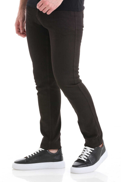 Kahverengi Slim Fit 5 Cep Pamuklu Kanvas Pantolon - 7