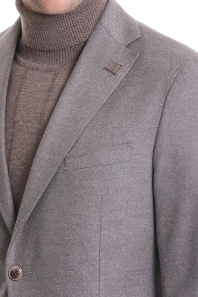 Kahverengi Slim Fit Mono Yaka Casual Ceket - 6