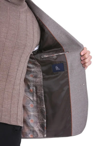 Kahverengi Slim Fit Mono Yaka Casual Ceket - 7