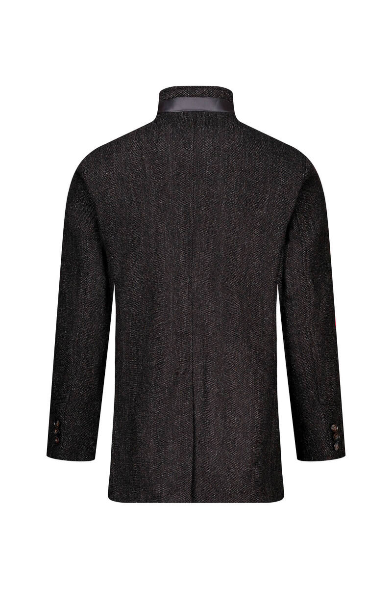 Kahverengi Slim Fit Hakim Yaka İçlikli Kaşe Yünlü Palto - Saykı (1)