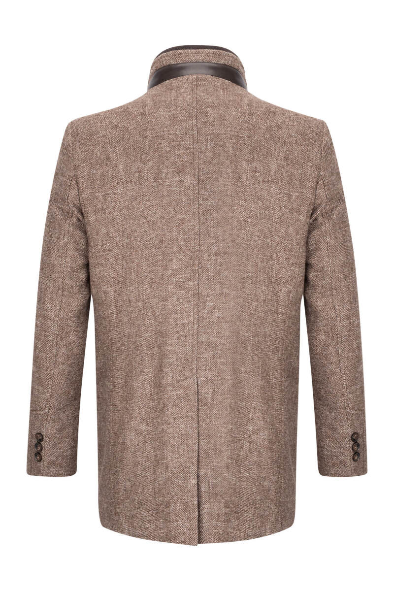 Kahverengi Slim Fit Hakim Yaka Yünlü Kaşe Palto - Saykı (1)