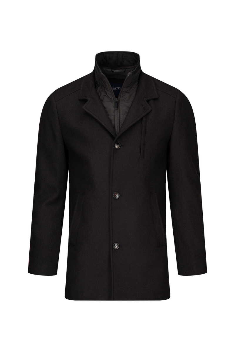 Kahverengi Slim Fit Hakim Yaka Yünlü Kaşe Palto - Saykı