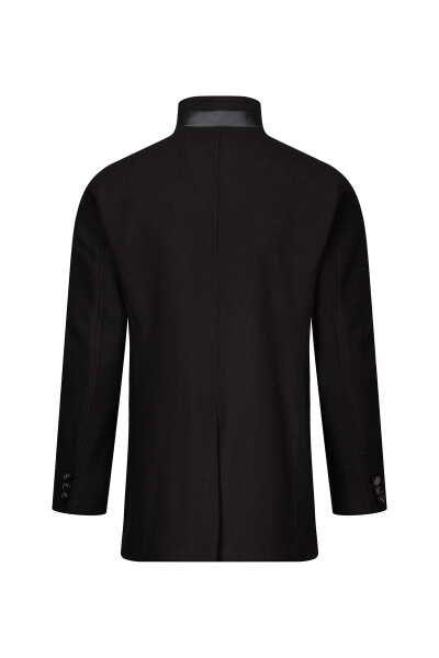 Kahverengi Slim Fit Hakim Yaka Yünlü Kaşe Palto - 3