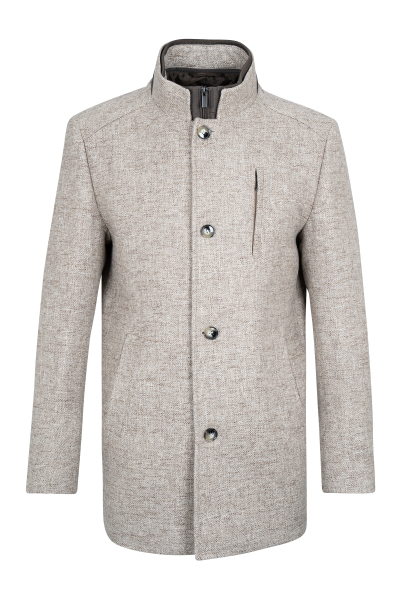 Kahverengi Slim Fit Hakim Yaka Yünlü Kaşe Palto - 1