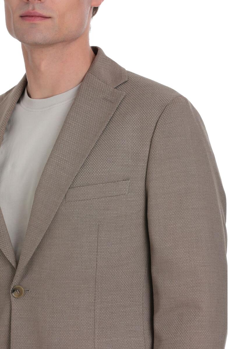 Kahverengi Slim Fit Mono Yaka Klasik Takım Elbise - Hatemoğlu (1)