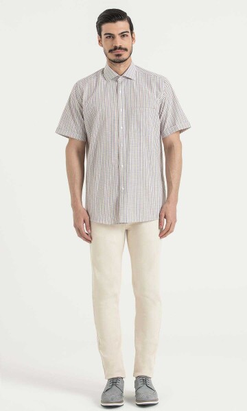 Kareli Klasik Kahverengi Gömlek - 2