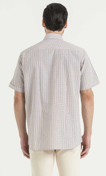 Kareli Klasik Kahverengi Gömlek - 4