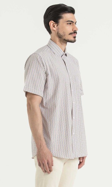 Kareli Klasik Kahverengi Gömlek - 3