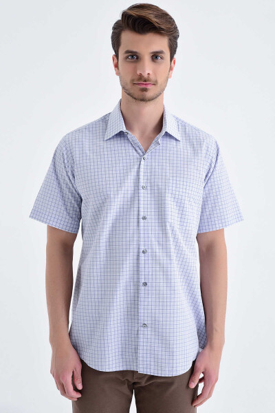 Kareli Klasik Lacivert Gömlek - 1