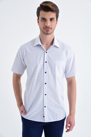 Kareli Klasik Lacivert Gömlek - 5