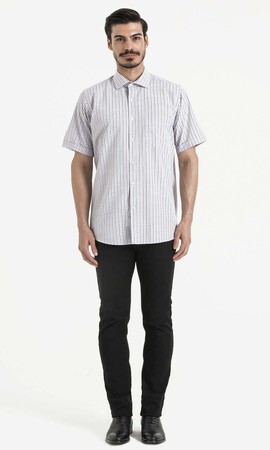 Kareli Klasik Lila Gömlek - 6