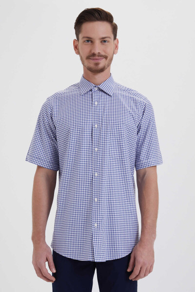 Kareli Klasik Mavi Gömlek - 1