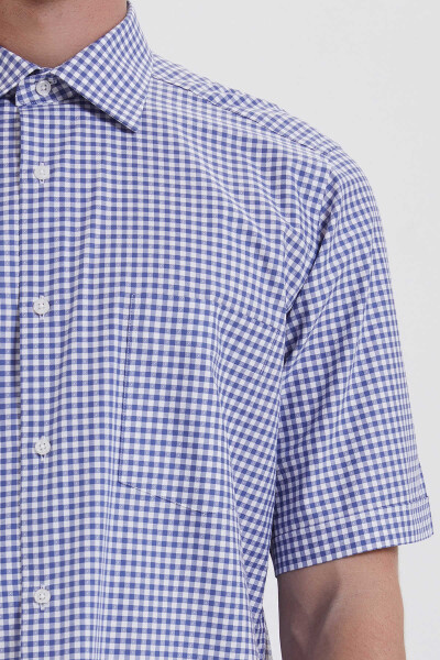 Kareli Klasik Mavi Gömlek - 4