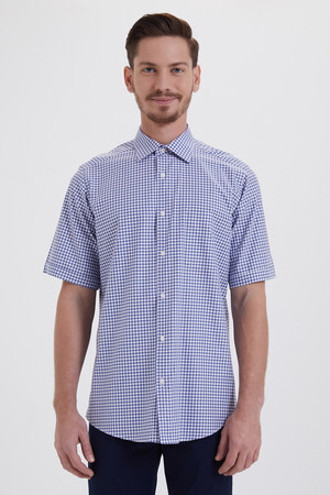 Kareli Klasik Mavi Gömlek - 5