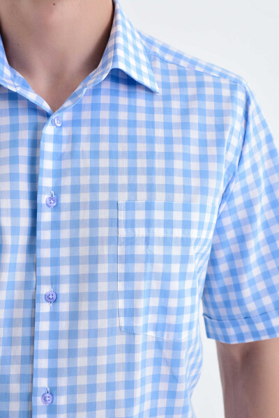 Kareli Klasik Mavi Gömlek - 4