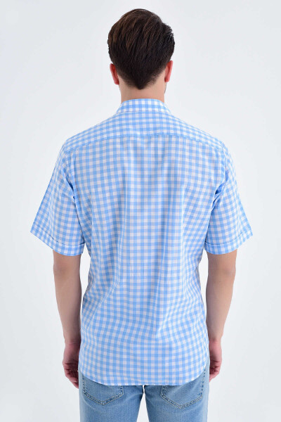 Kareli Klasik Mavi Gömlek - 3