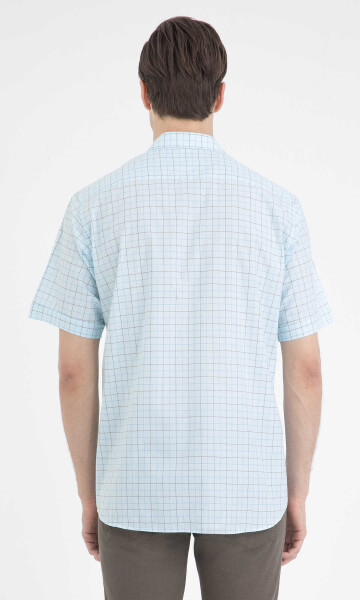 Kareli Klasik Turkuaz Gömlek - 3