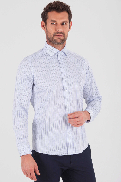 Mavi Slim Fit Pamuklu Uzun Kol Spor Gömlek - 3