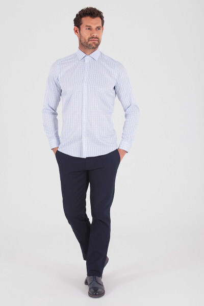 Mavi Slim Fit Pamuklu Uzun Kol Spor Gömlek - 4