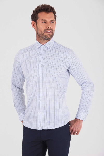 Mavi Slim Fit Pamuklu Uzun Kol Spor Gömlek - 5