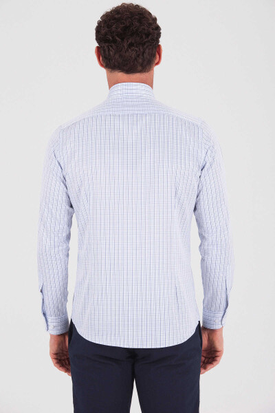 Mavi Slim Fit Pamuklu Uzun Kol Spor Gömlek - 6