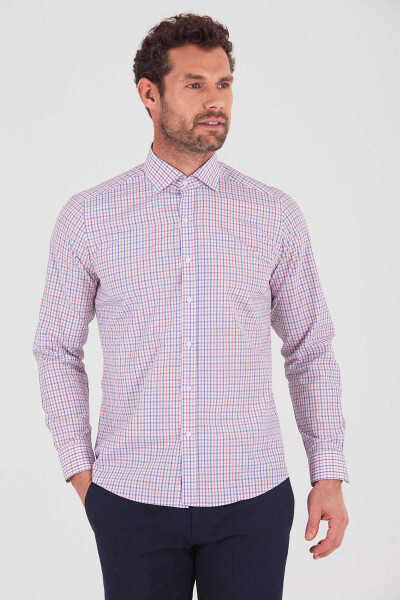 Turuncu Slim Fit Pamuklu Uzun Kol Spor Gömlek - 6