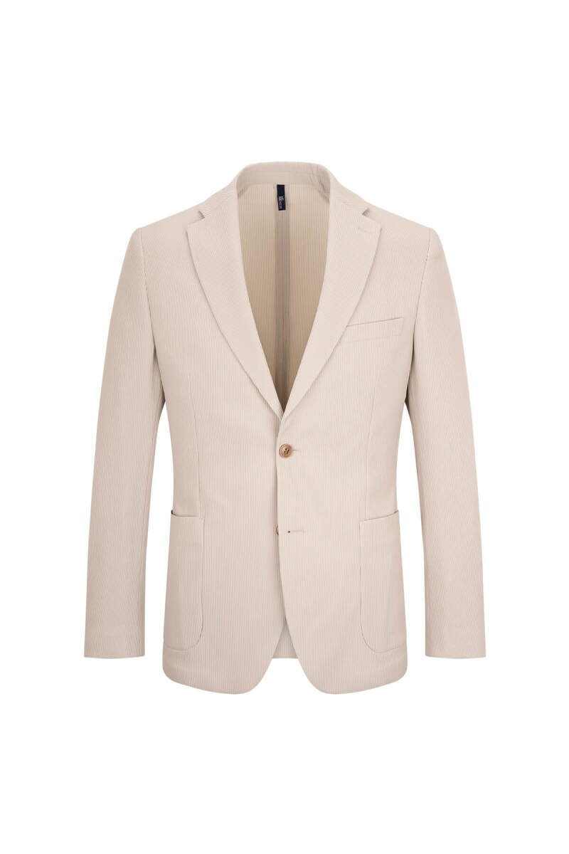 Keten Comfort Fit Mono Yaka Klasik Ceket - HTML