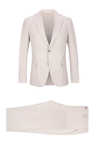 Keten Comfort Fit Mono Yaka Klasik Takım Elbise - 1