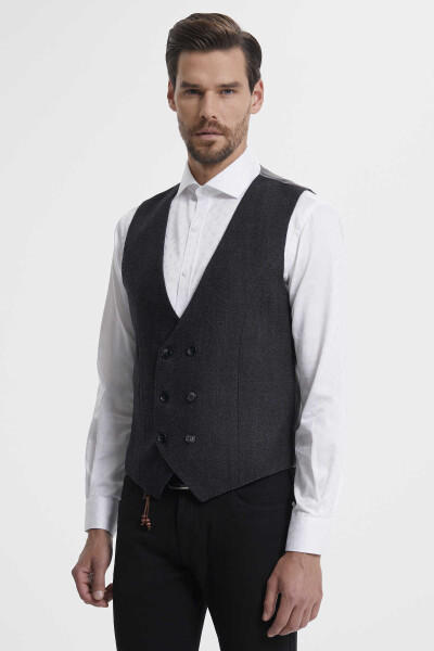 Gri Flanel Dinamik Yelek - 1