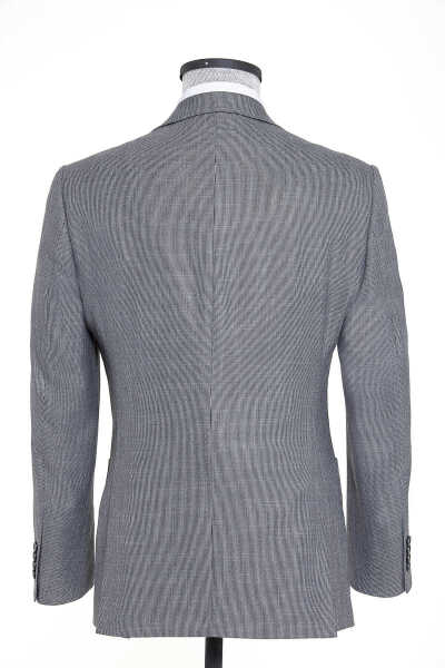 Gri Desenli Slim Fit Ceket - 10