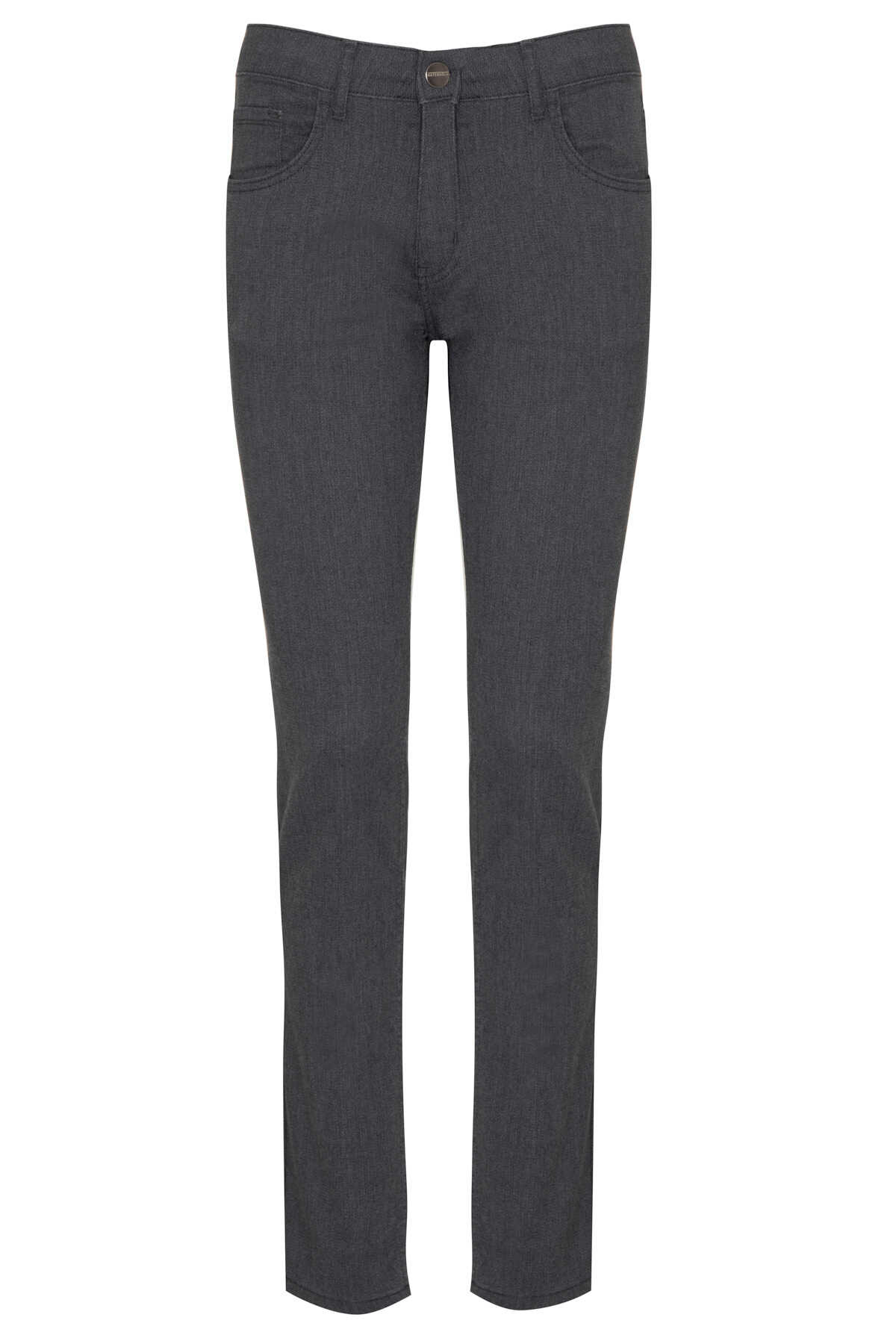 Gri Desenli Klasik Kanvas Pantolon - 1