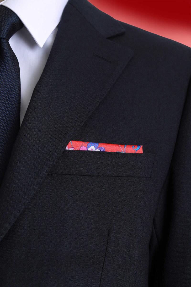 Kiremit Desenli Klasik Saten Cep Mendili - Hatem Saykı (1)