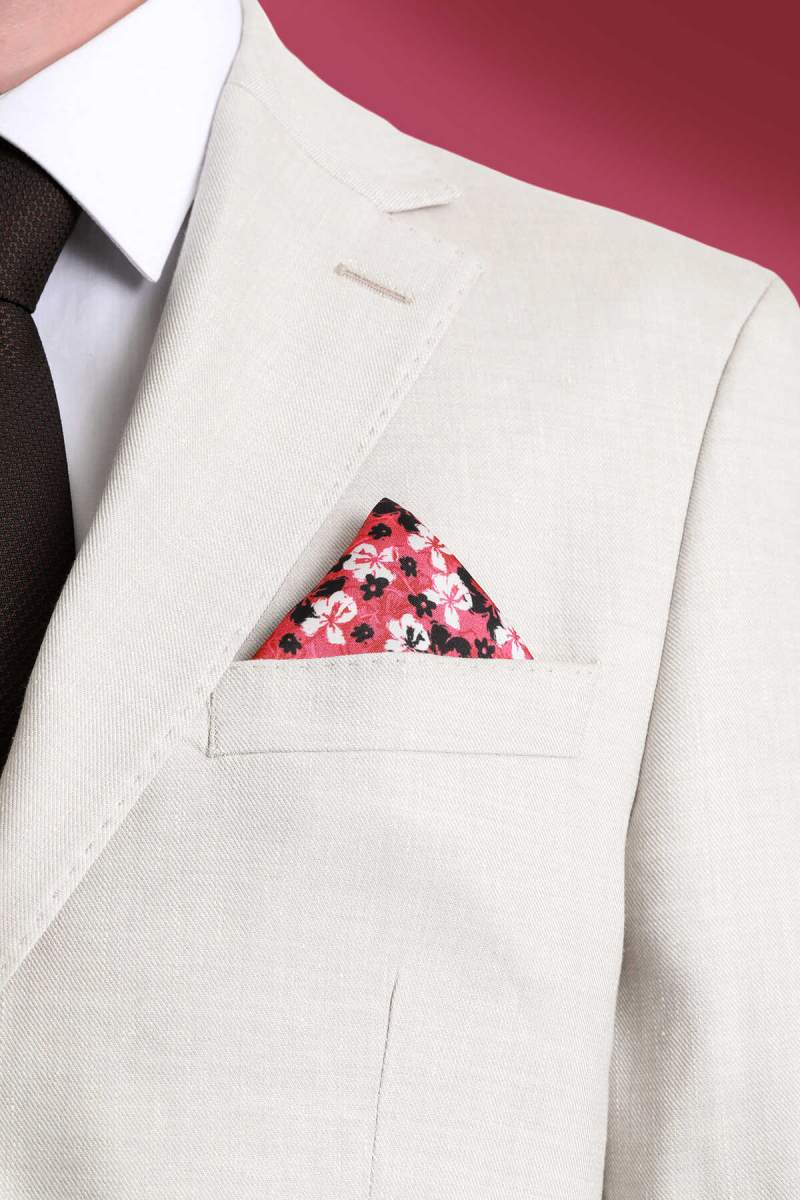 Kiremit Desenli Klasik Saten Cep Mendili - Hatem Saykı (1)