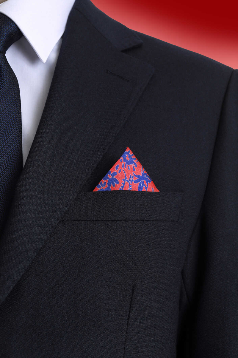 Kiremit Desenli Klasik Saten Cep Mendili - Hatem Saykı (1)