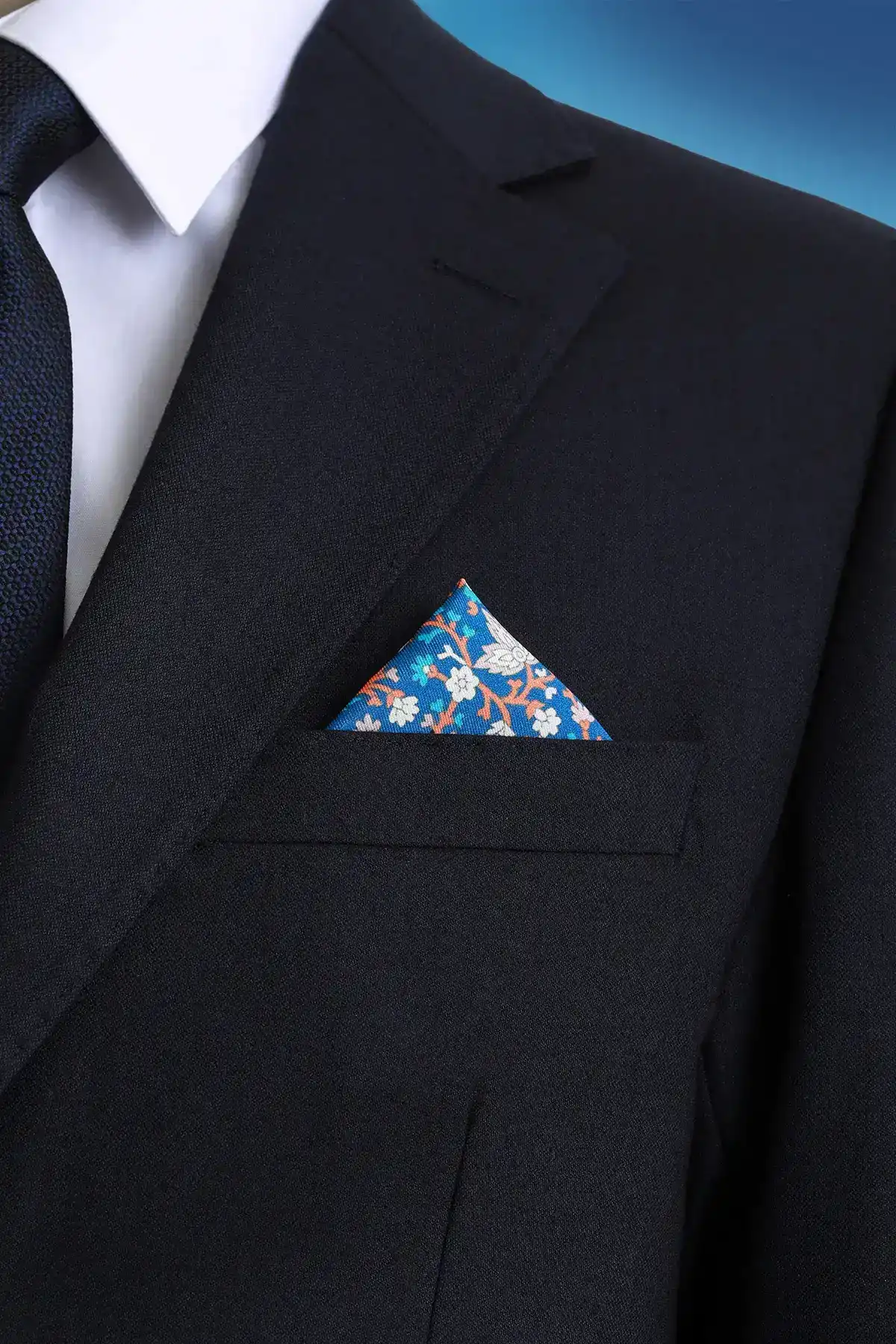 Kiremit Desenli Klasik Saten Cep Mendili - 2