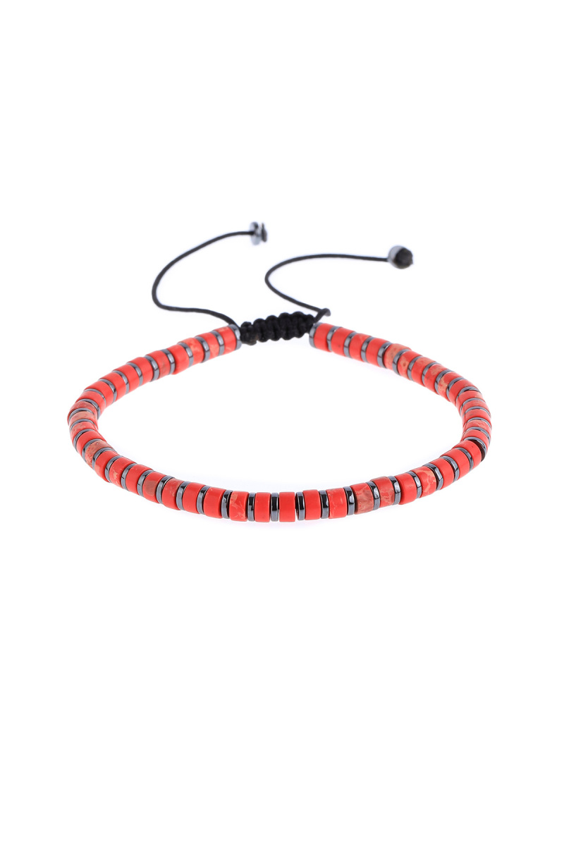 Kiremit Hematit Taşlı Erkek Bileklik - Hatem Saykı