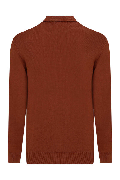 Kiremit Polo Yaka Triko Kazak - 4