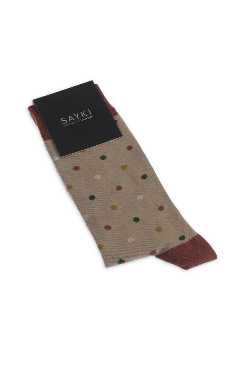 Kiremit Puantiyeli Pamuklu Soket Çorap - HATEM SAYKI