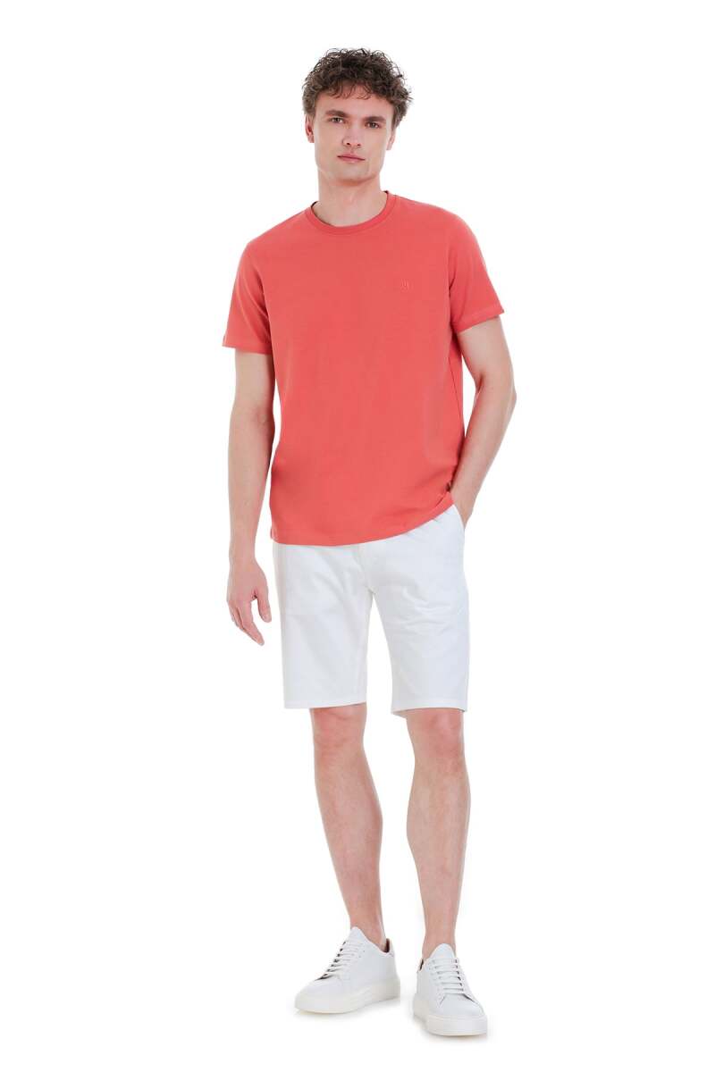 Kiremit Regular Fit Bisiklet Yaka Pamuklu Tişört - HTML (1)