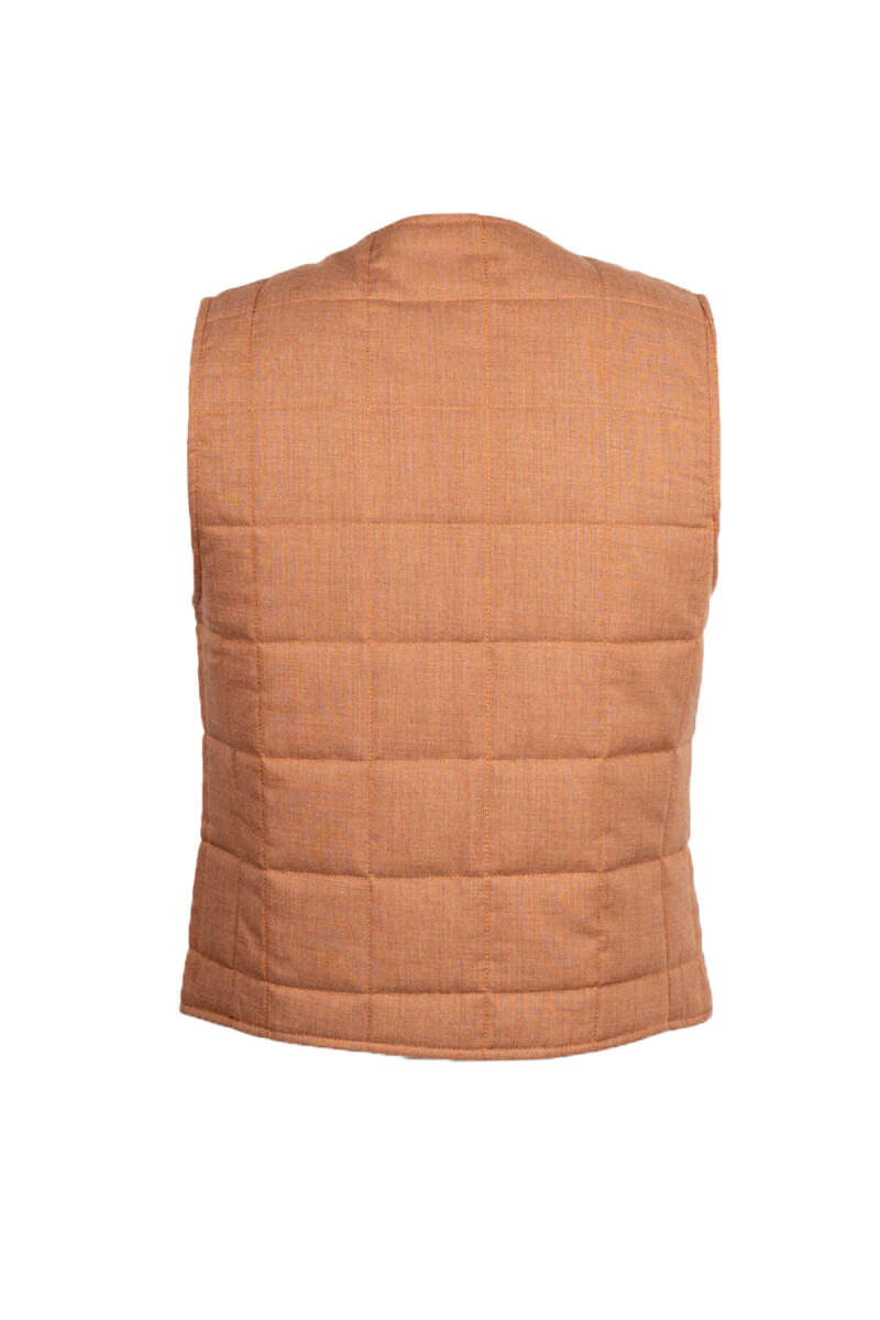 Kiremit Regular Fit V Yaka Kapitone Yelek - Hatem Saykı (1)